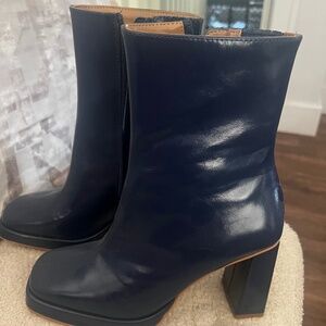 Steve Madden Freya Navy Leather Boot